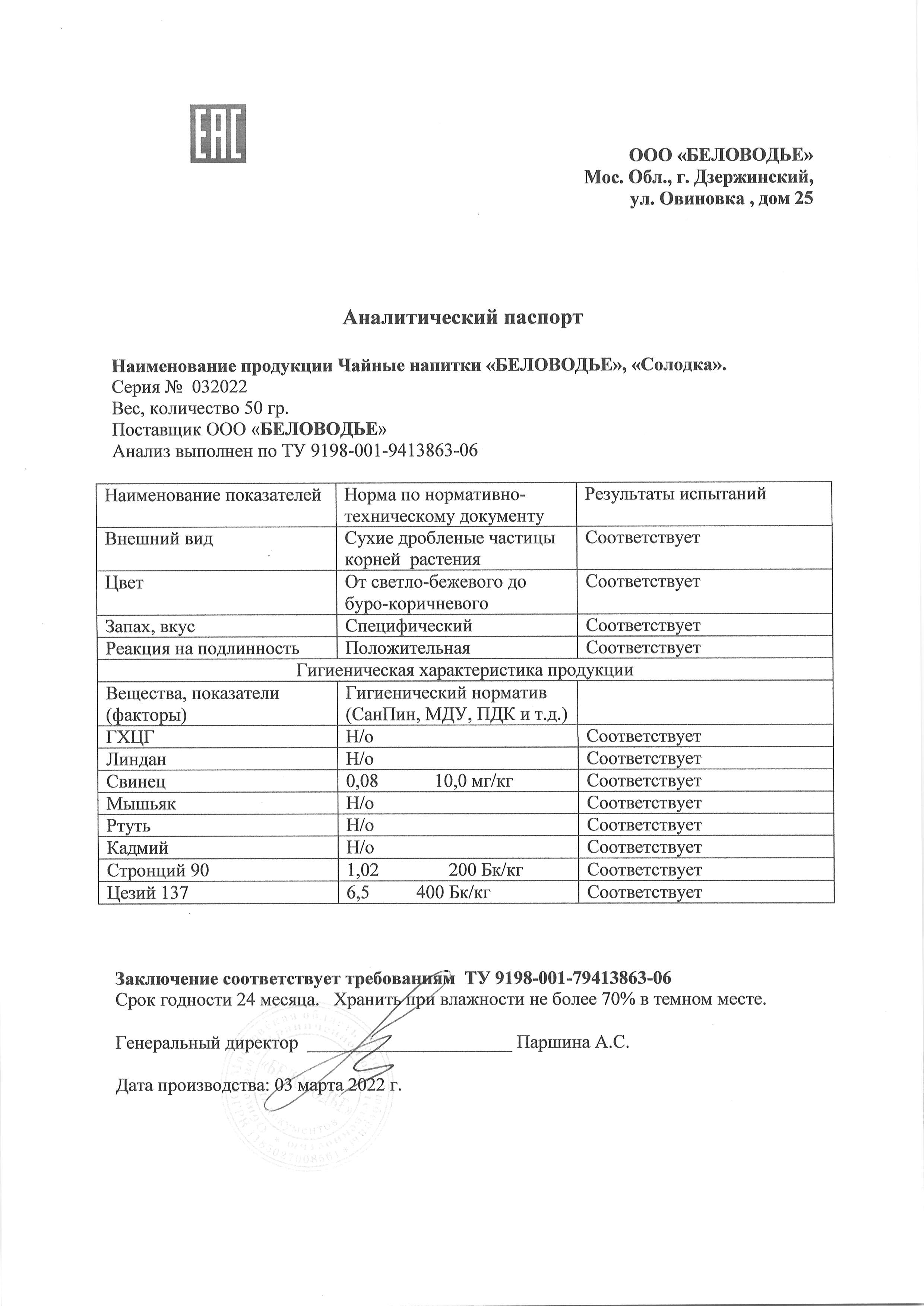 Паспорт №032022